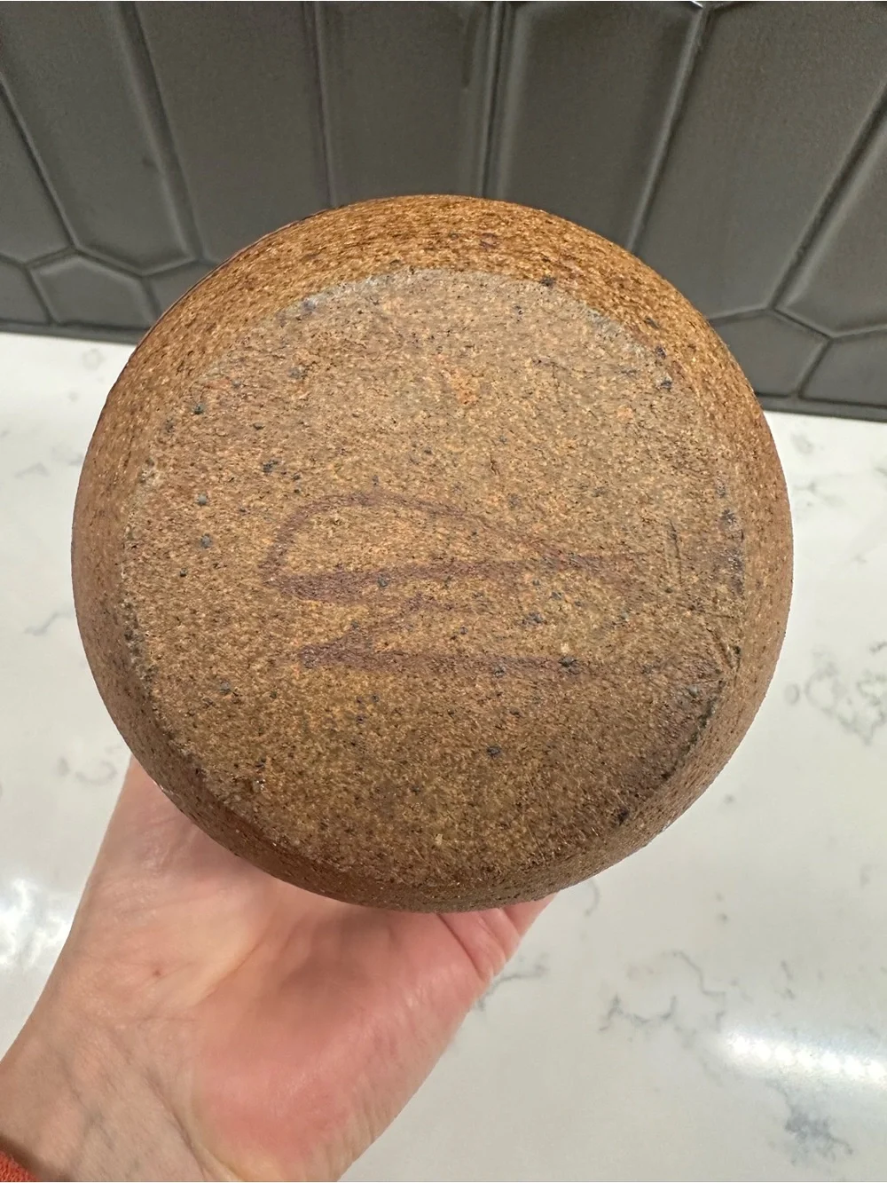Handmade Pottery Brown Tan Honey Pot